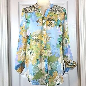 Figueroa & Flower Mixed Print Blouse